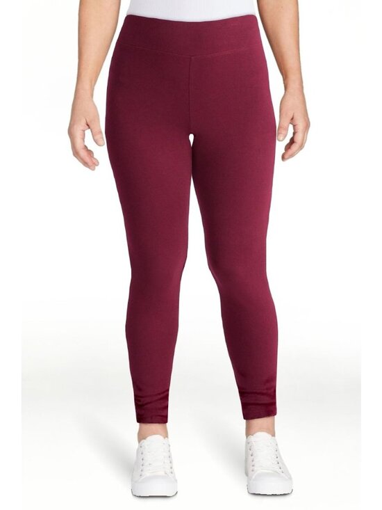 Time and Tru Pants - Time and Tru High Rise Leggings Burgundy Stretch Women's Size M Athleisure